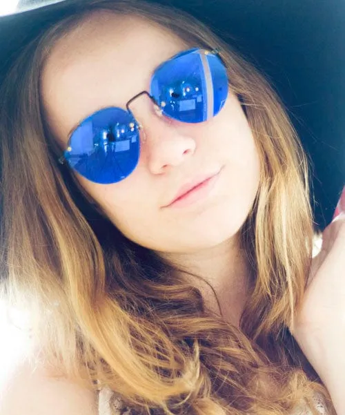 EMF Blue Round Sunglasses sold by Giant Vintage product image thumbnail 2