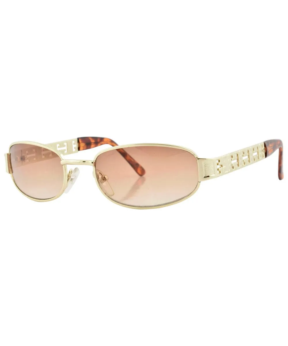 HAL Gold/Brown Square Sunglasses sold by Giant Vintage product image thumbnail 2