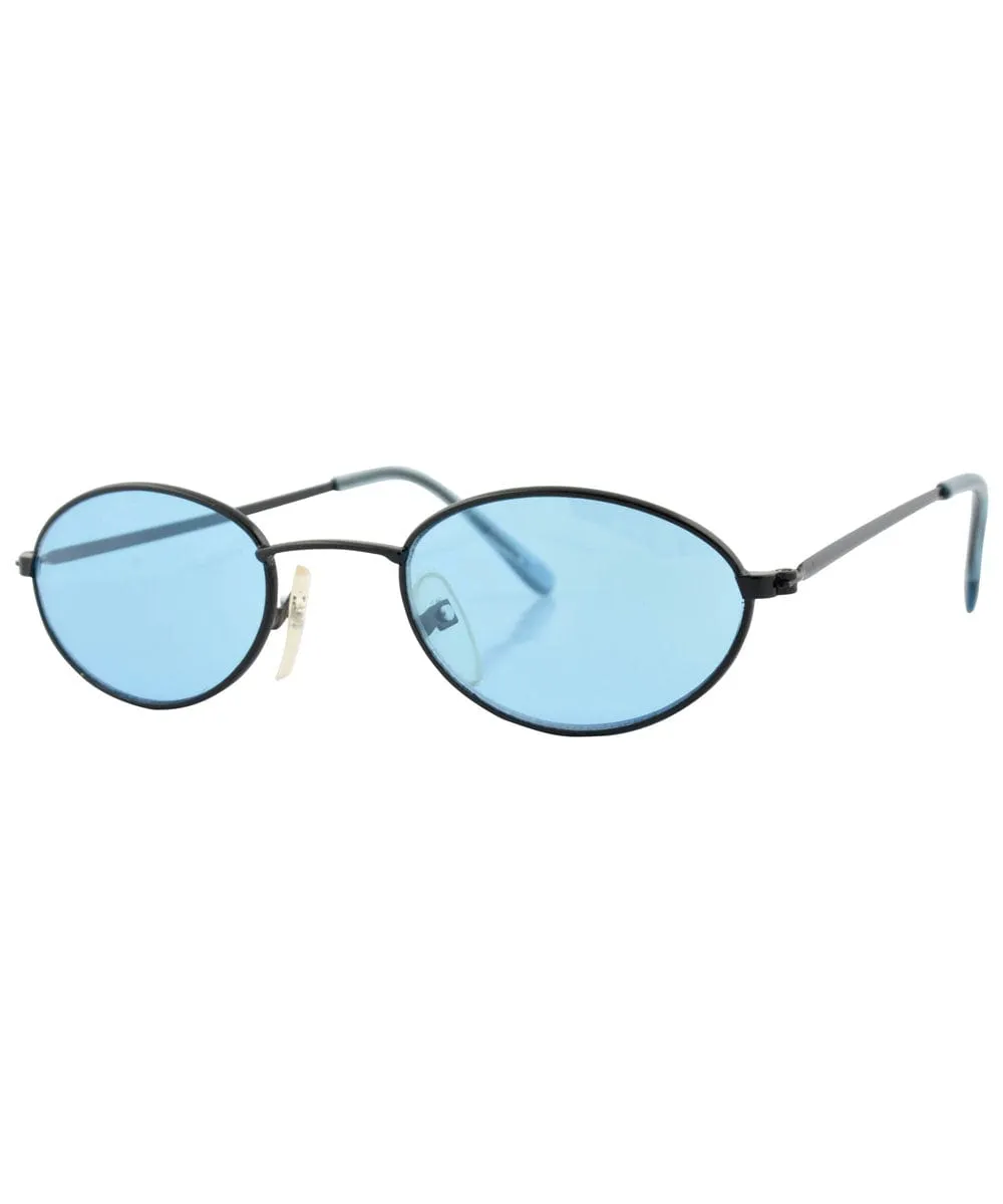 BUMP Black/Blue Oval Sunglasses sold by Giant Vintage product image thumbnail 2