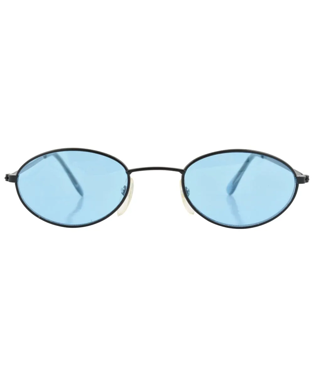 BUMP Black/Blue Oval Sunglasses sold by Giant Vintage product image thumbnail 3