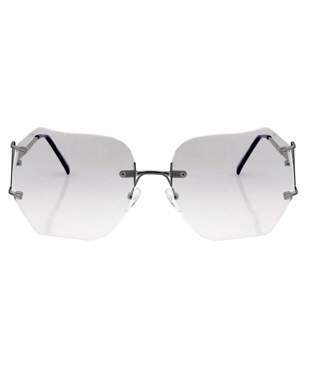 CHIRP Smoke Gradient Rimless Sunglasses sold by Giant Vintage product image thumbnail 3