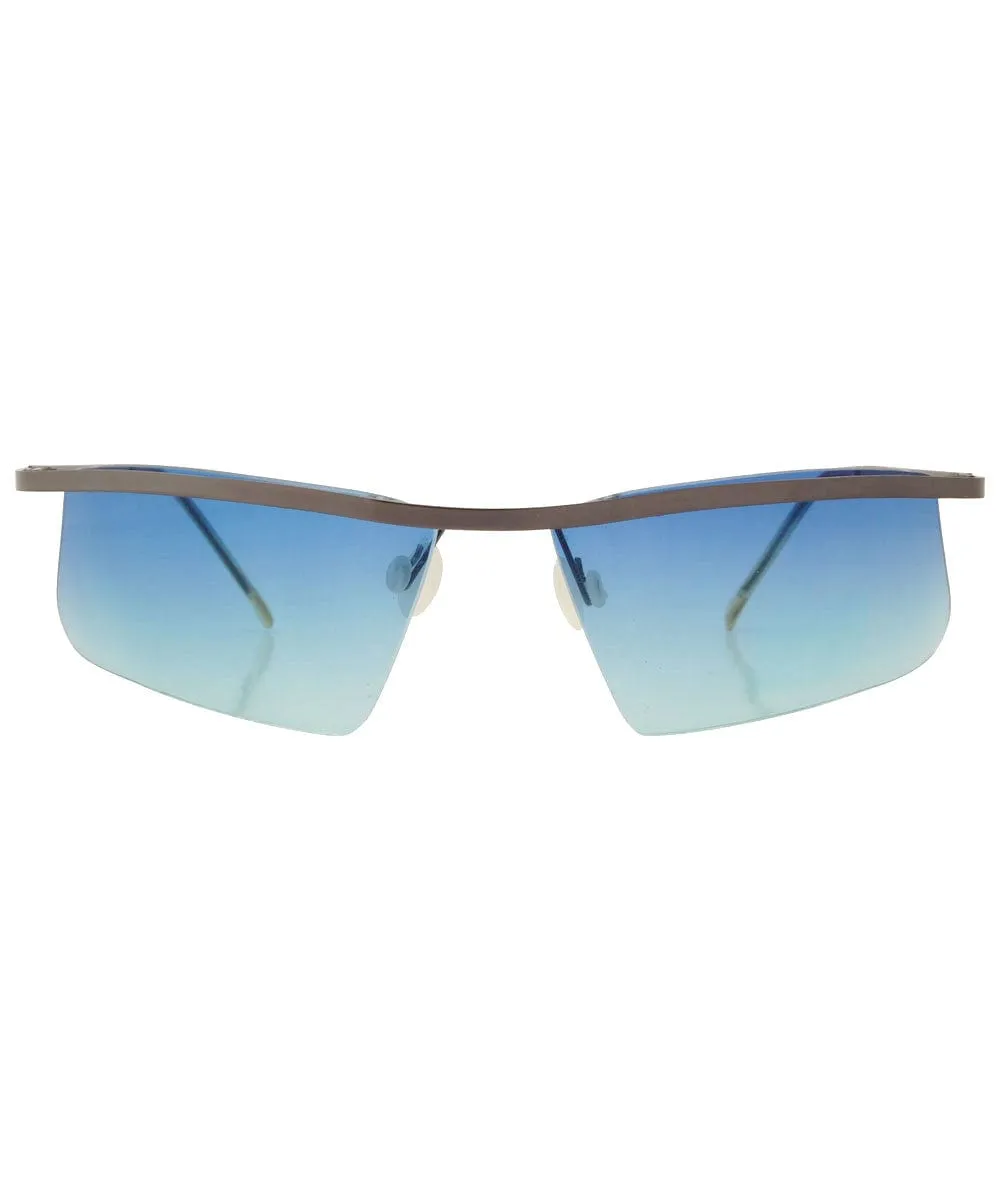 AWESOME Aqua Rimless Sunglasses sold by Giant Vintage product image thumbnail 3