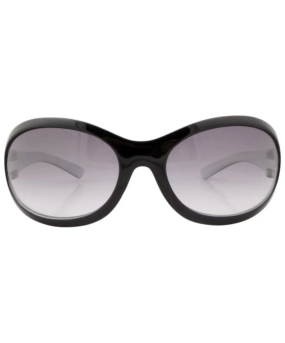 BONBON Black/Smoke Oval Sunglasses sold by Giant Vintage product image thumbnail 3