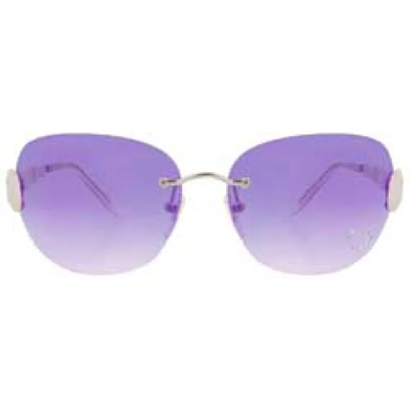TASTY Purple/Heart Rimless Rhinestone Sunglasses sold by Giant Vintage