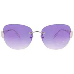 TASTY Purple/Heart Rimless Rhinestone Sunglasses sold by Giant Vintage