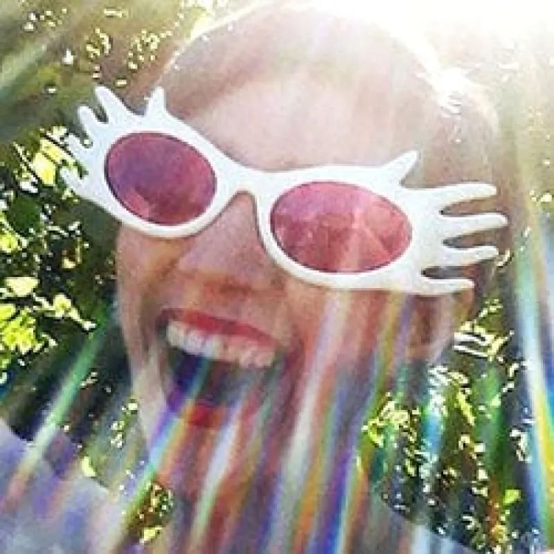 DIVINE White/Pink 80s Sunglasses sold by Giant Vintage