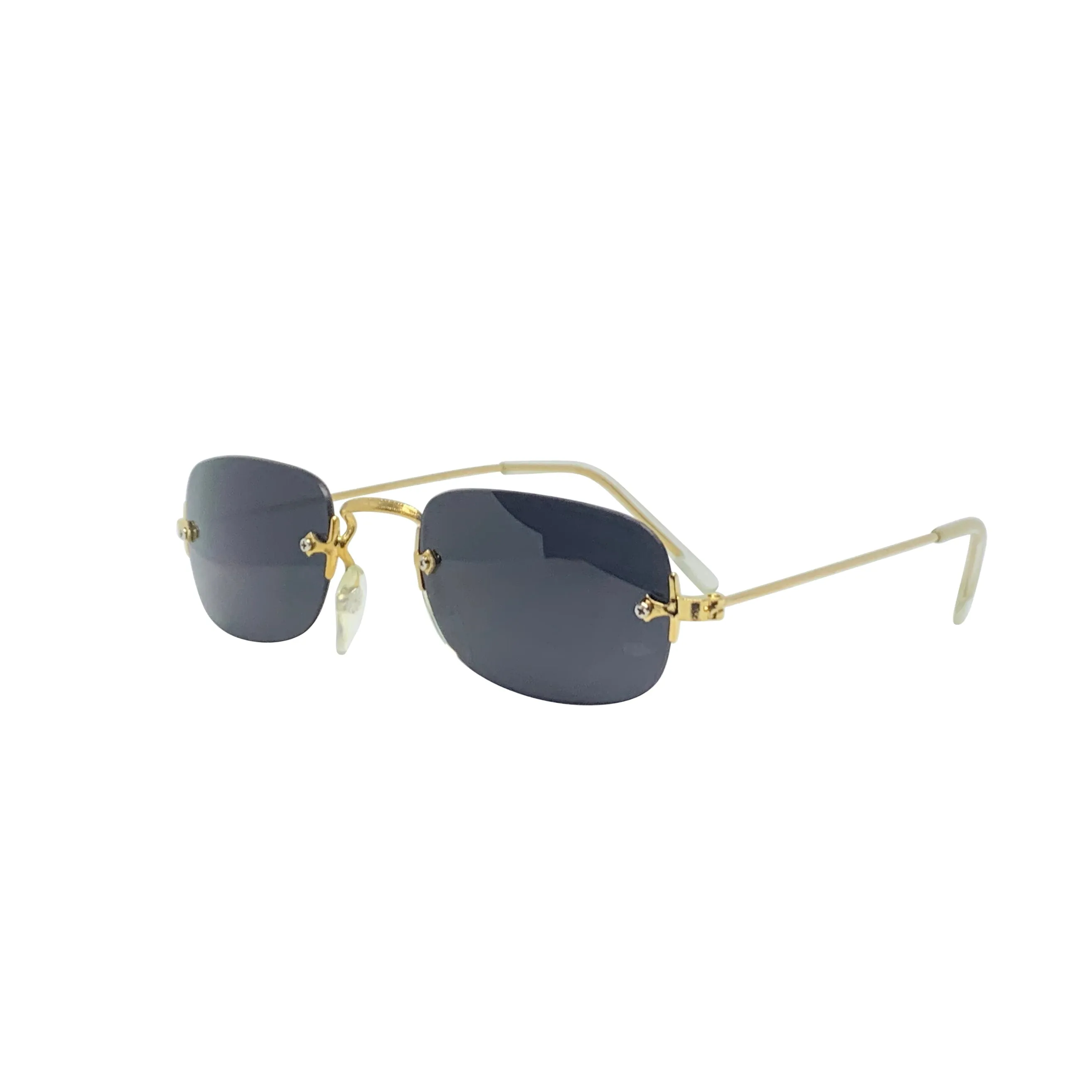 SOUP Rimless 90s Gold/Super Dark Sunglasses sold by Giant Vintage product image thumbnail 2