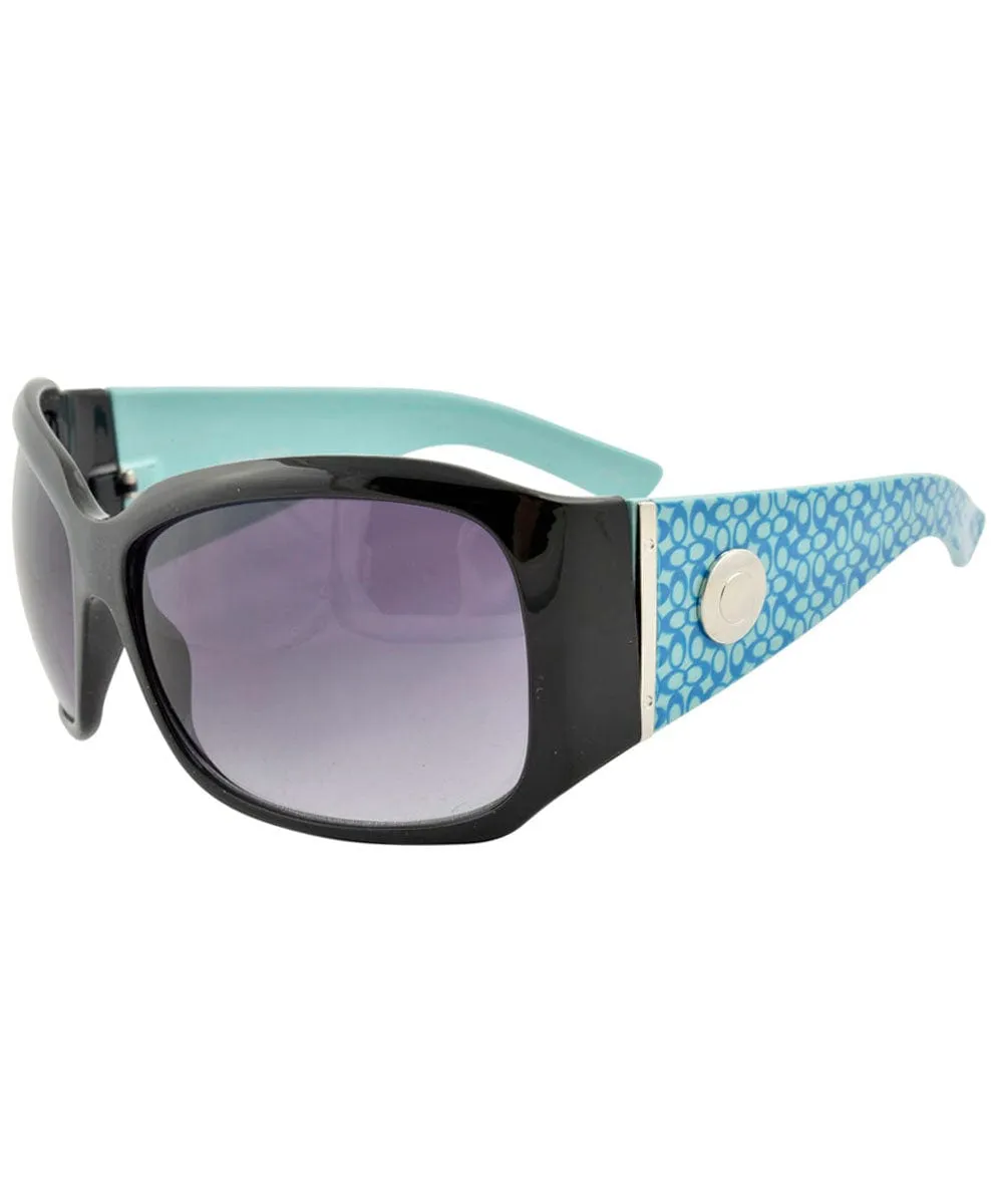 SQUISH Black/Blue Oversized Sunglasses sold by Giant Vintage product image thumbnail 3