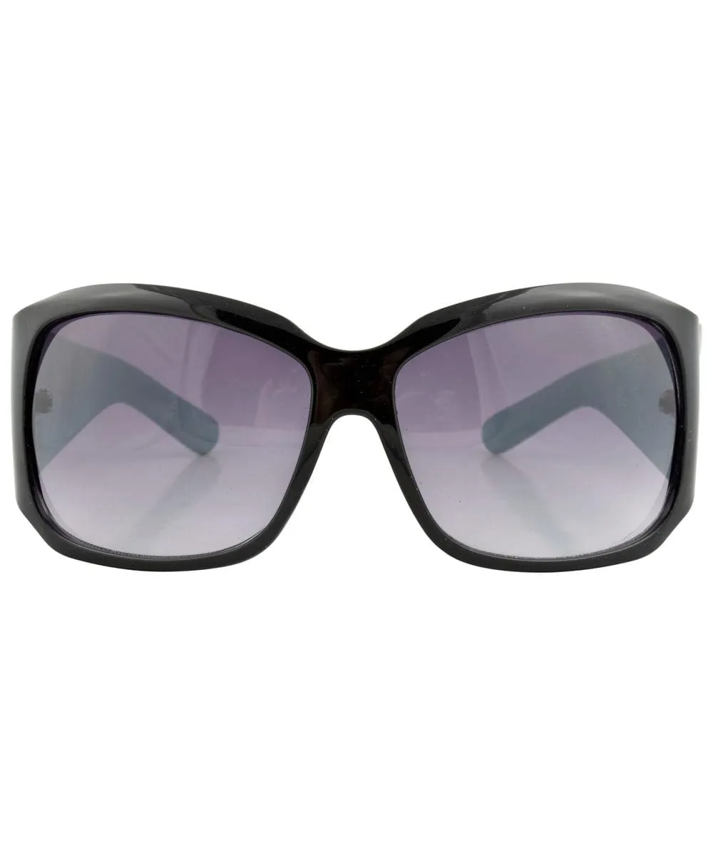 SQUISH Black/Blue Oversized Sunglasses sold by Giant Vintage product image thumbnail 2