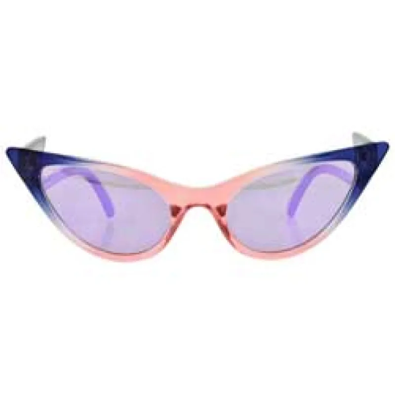 QUIZZY Blue/Pink Extreme Cat-Eye Sunglasses sold by Giant Vintage
