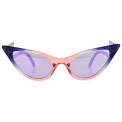 QUIZZY Blue/Pink Extreme Cat-Eye Sunglasses sold by Giant Vintage
