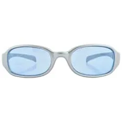 TATER Silver/Blue Square Sunglasses sold by Giant Vintage