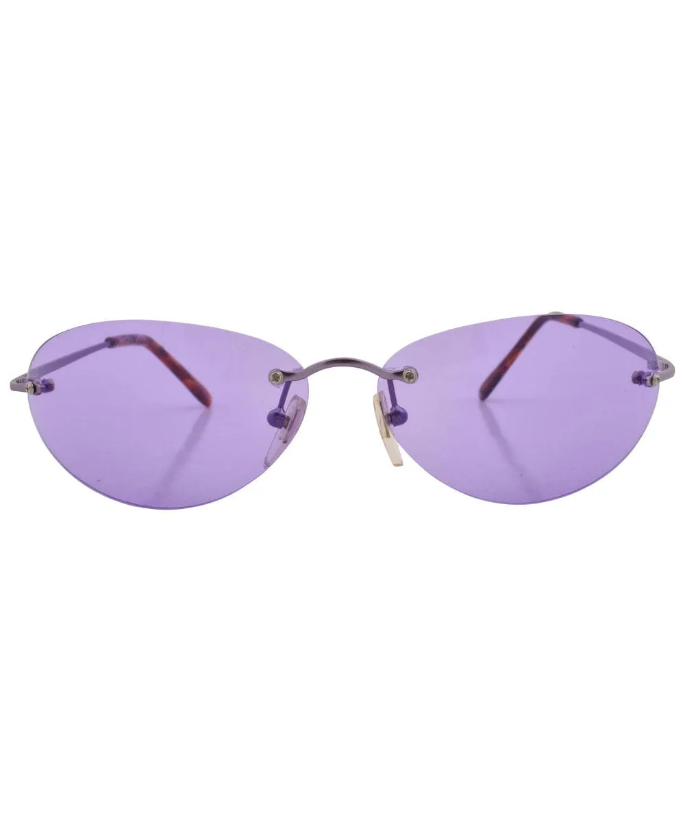 TICKLE Purple Rimless Sunglasses sold by Giant Vintage product image thumbnail 2