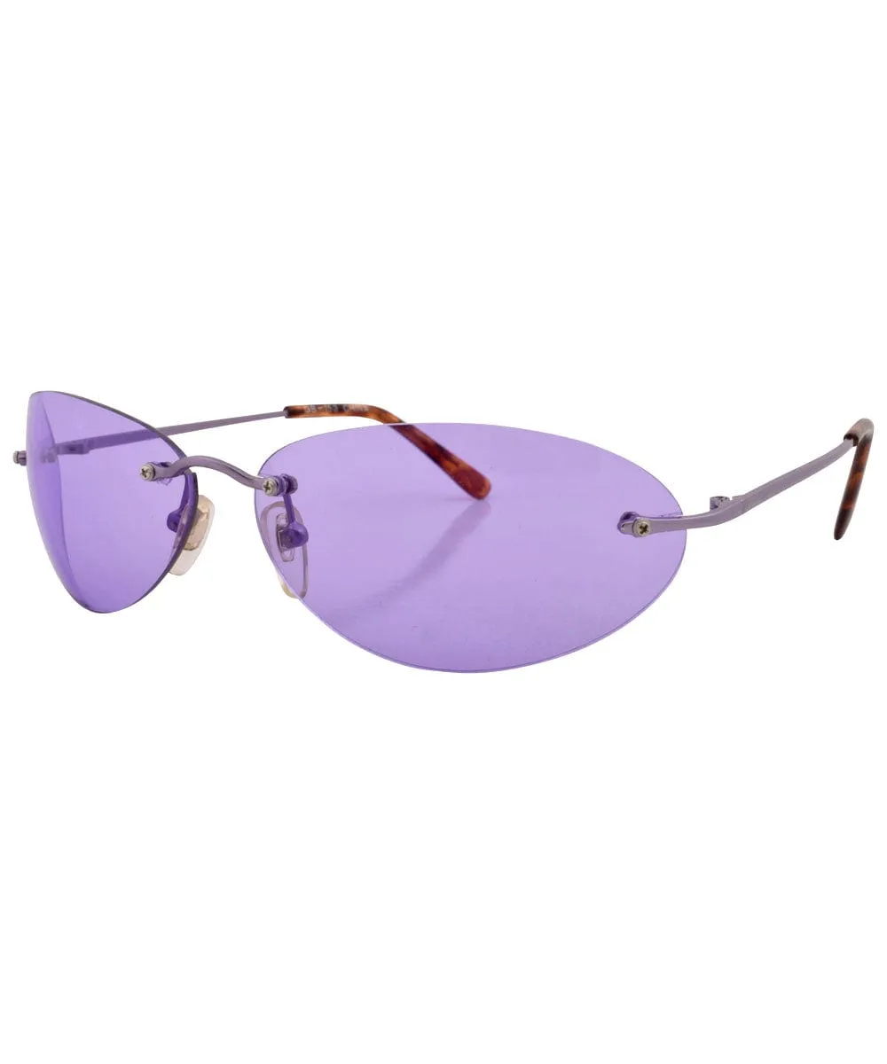TICKLE Purple Rimless Sunglasses sold by Giant Vintage product image thumbnail 3