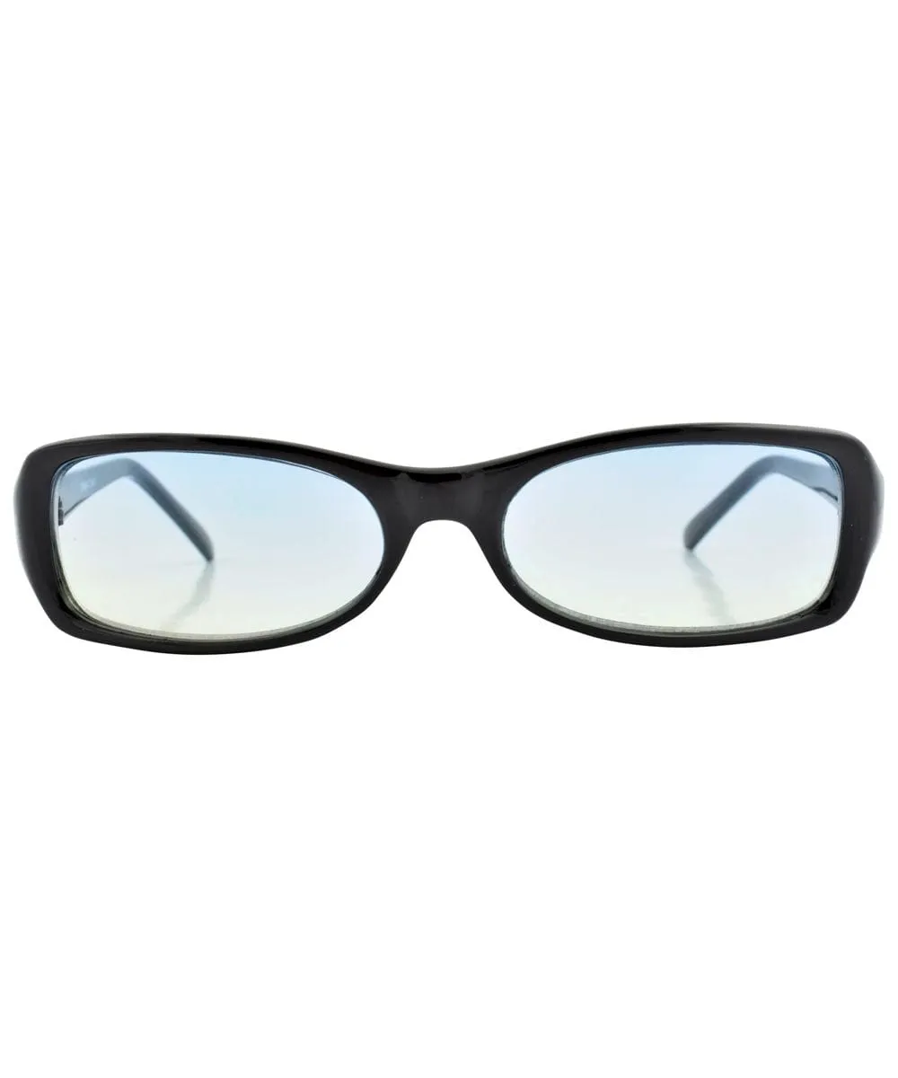 ITCHIN' Black/Aqua Square Sunglasses sold by Giant Vintage product image thumbnail 2