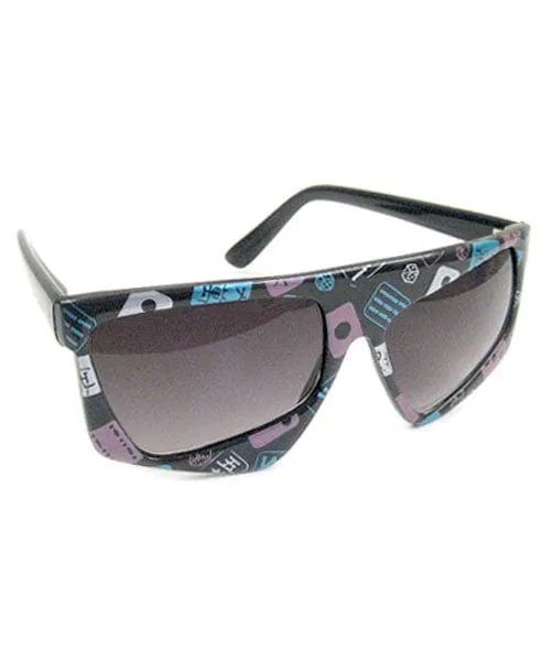 TILT Black asian 80s Sunglasses sold by Giant Vintage product image thumbnail 2