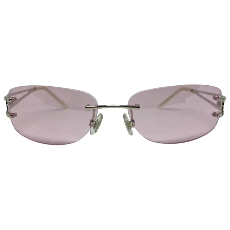 RITZ Pink Rimless Sunglasses sold by Giant Vintage