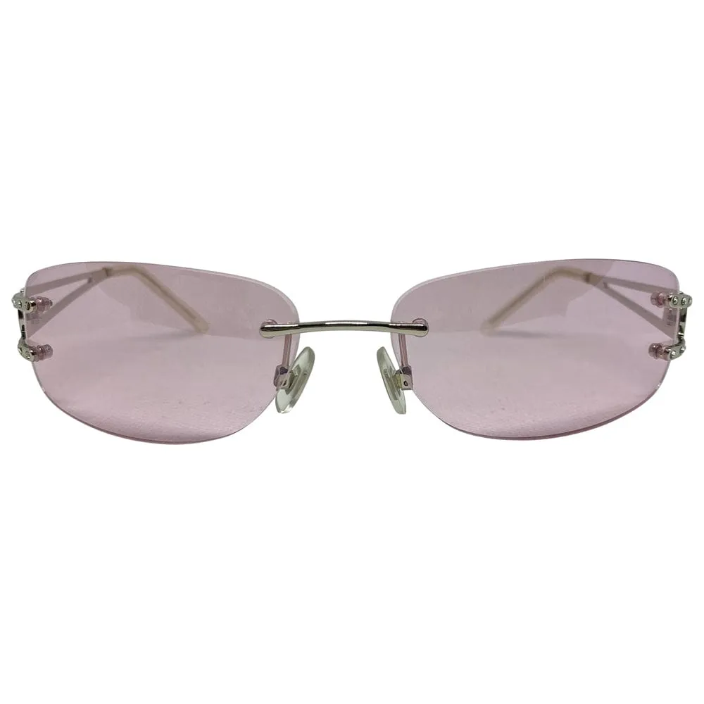 RITZ Pink Rimless Sunglasses sold by Giant Vintage