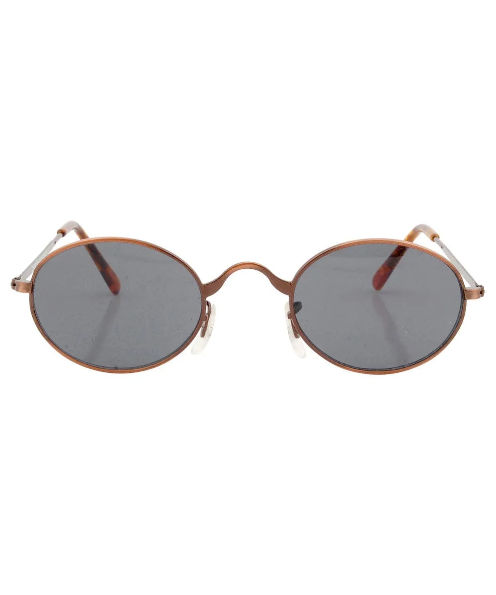 HEAPS Copper Oval Sunglasses sold by Giant Vintage product image thumbnail 3