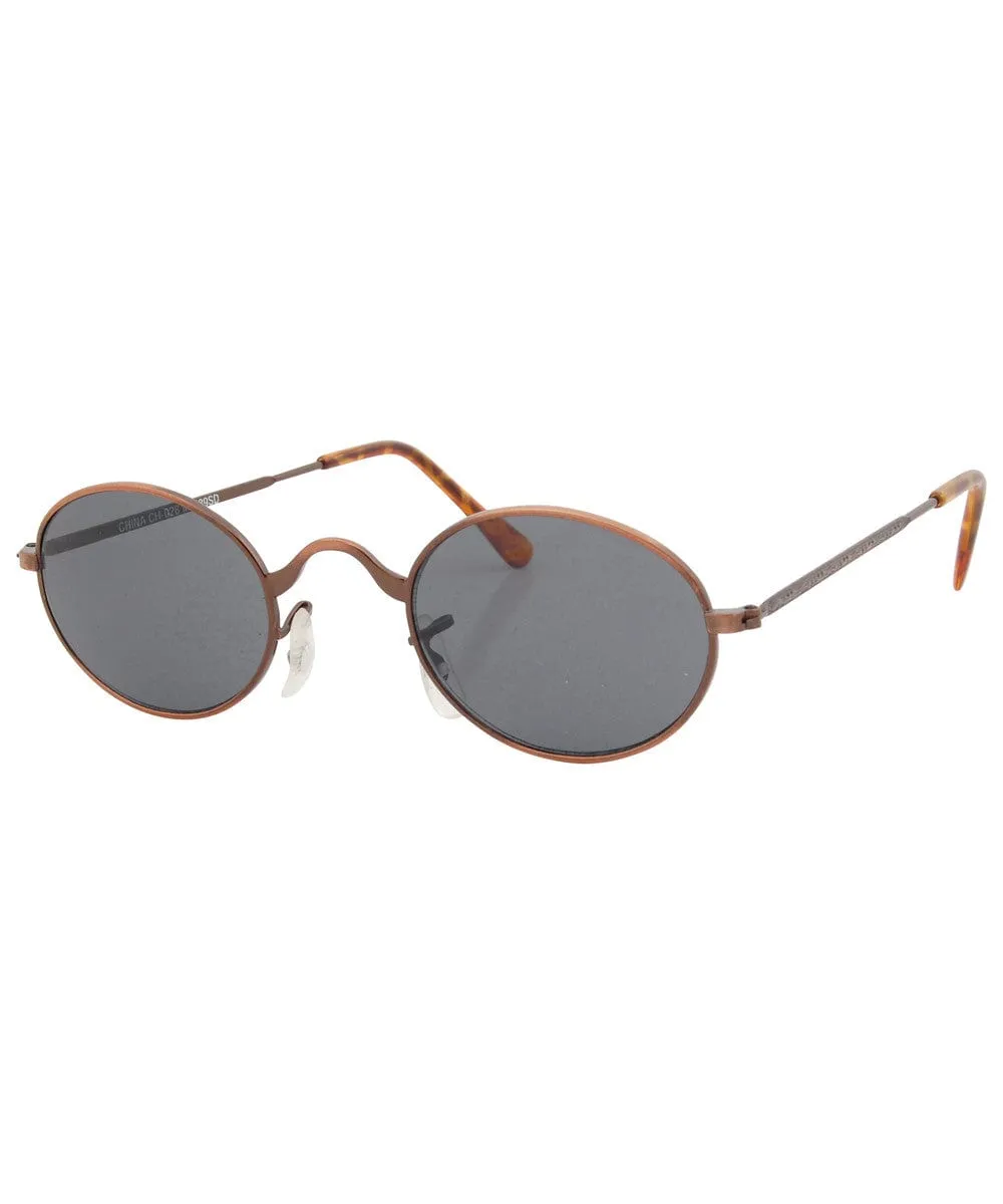 HEAPS Copper Oval Sunglasses sold by Giant Vintage product image thumbnail 2