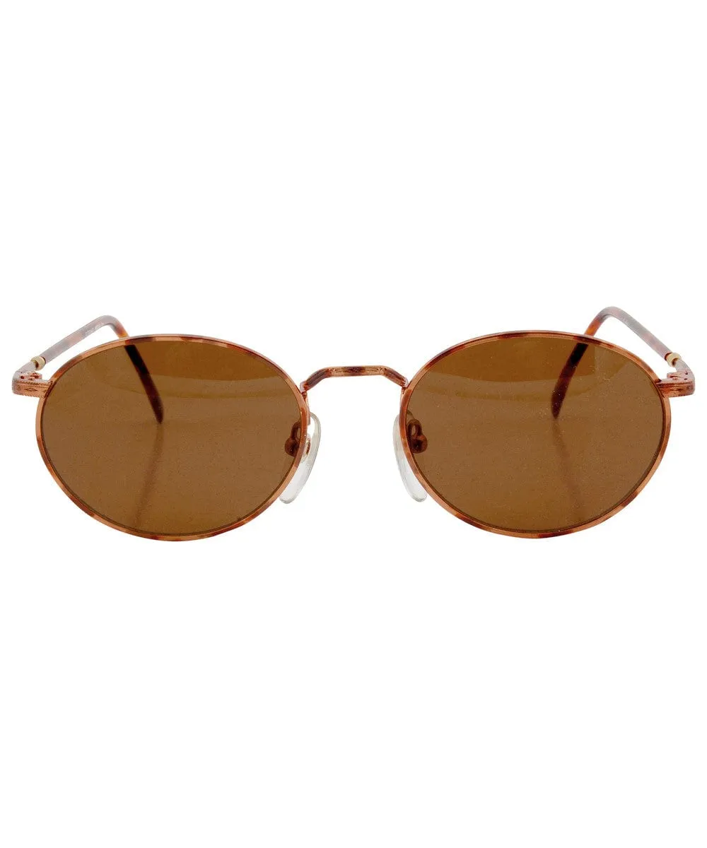 HIGHWIRE Copper Oval Sunglasses sold by Giant Vintage product image thumbnail 3