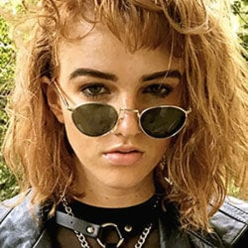 HIGHWIRE Silver/Green Oval Sunglasses sold by Giant Vintage