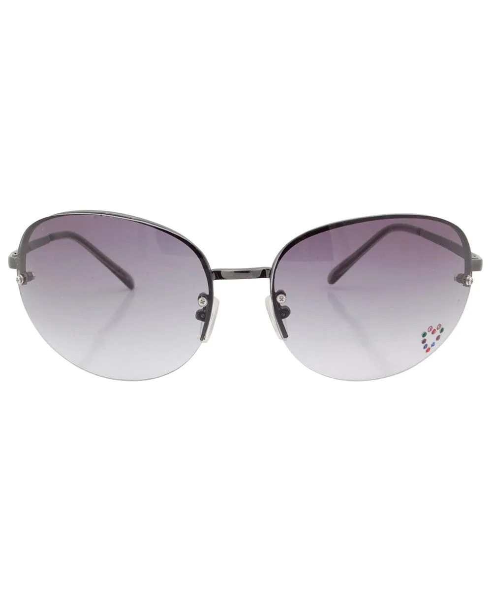 PARIS Smoke Rimless Rhinestone Sunglasses sold by Giant Vintage product image thumbnail 3