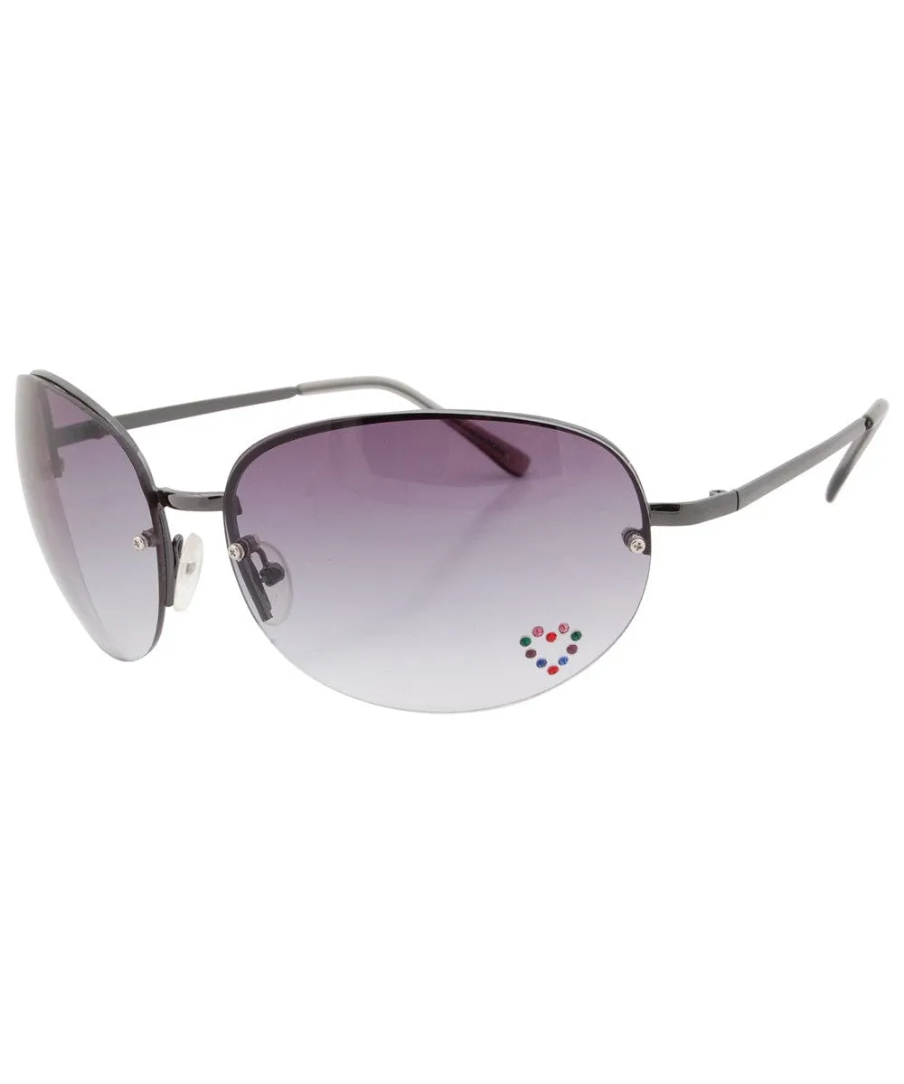 PARIS Smoke Rimless Rhinestone Sunglasses sold by Giant Vintage product image thumbnail 2