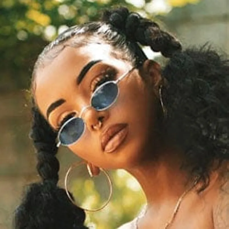 LOZENGE Blue/Silver Oval Sunglasses sold by Giant Vintage