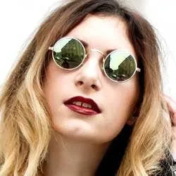 MOON Gold/Green Round Sunglasses sold by Giant Vintage