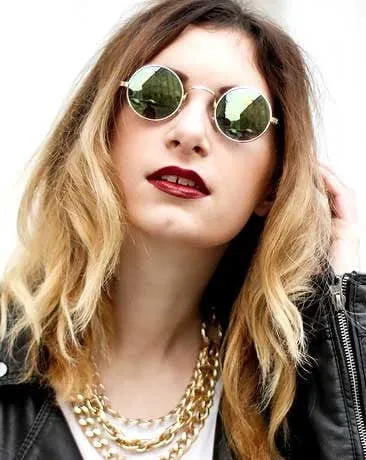 MOON Gold/Green Round Sunglasses sold by Giant Vintage product image thumbnail 3