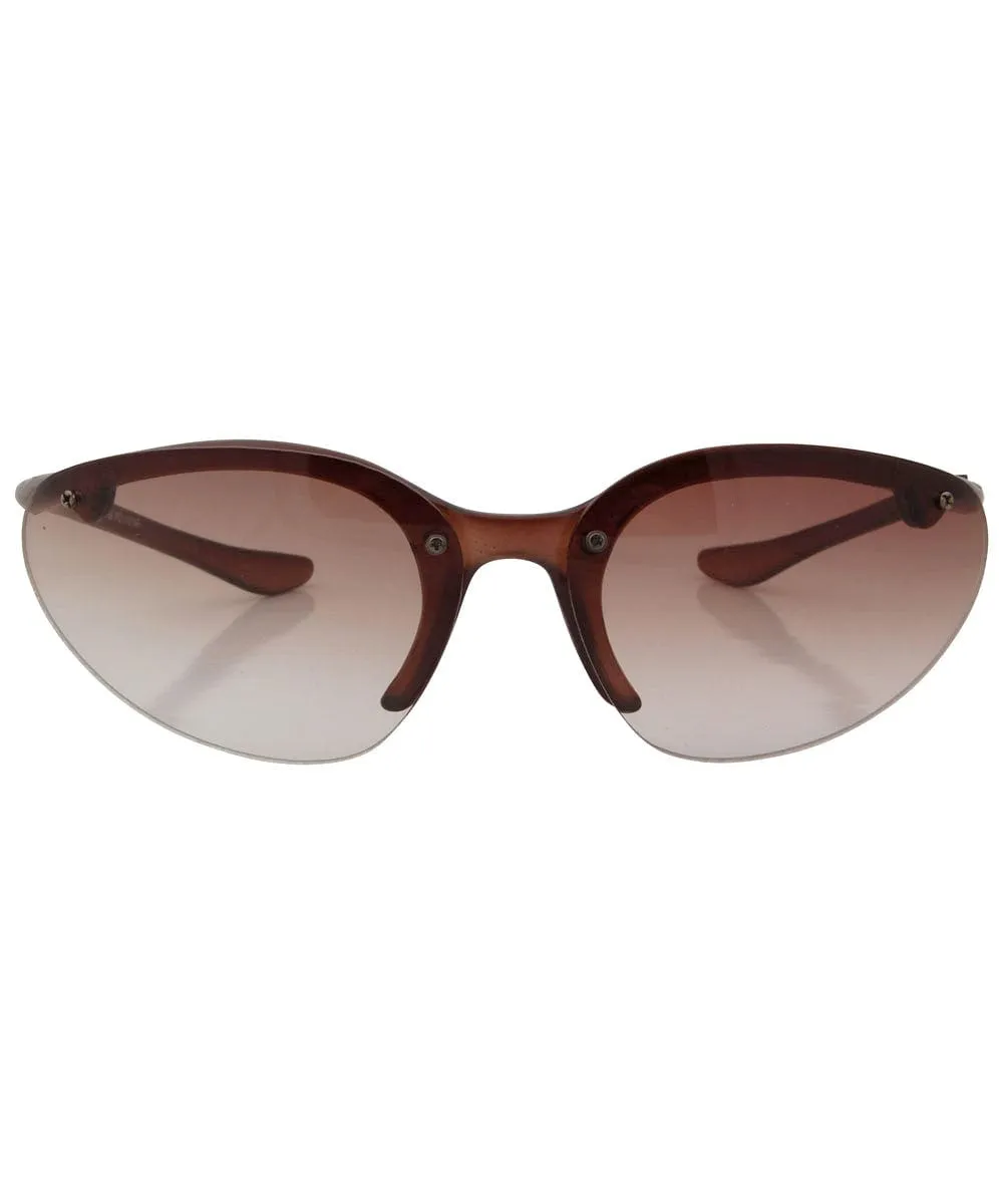 PEPPERS Brown Rimless Sunglasses sold by Giant Vintage product image thumbnail 3