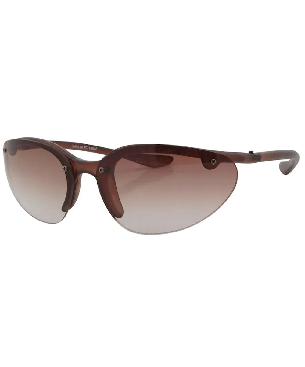 PEPPERS Brown Rimless Sunglasses sold by Giant Vintage product image thumbnail 2
