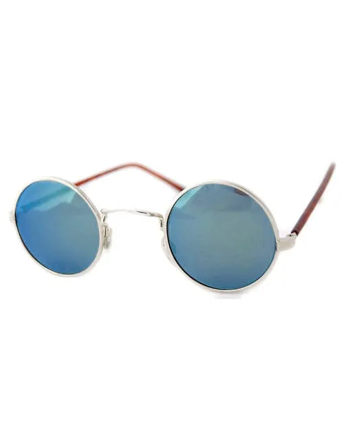 MOON Silver/Aqua Round Sunglasses sold by Giant Vintage product image thumbnail 2