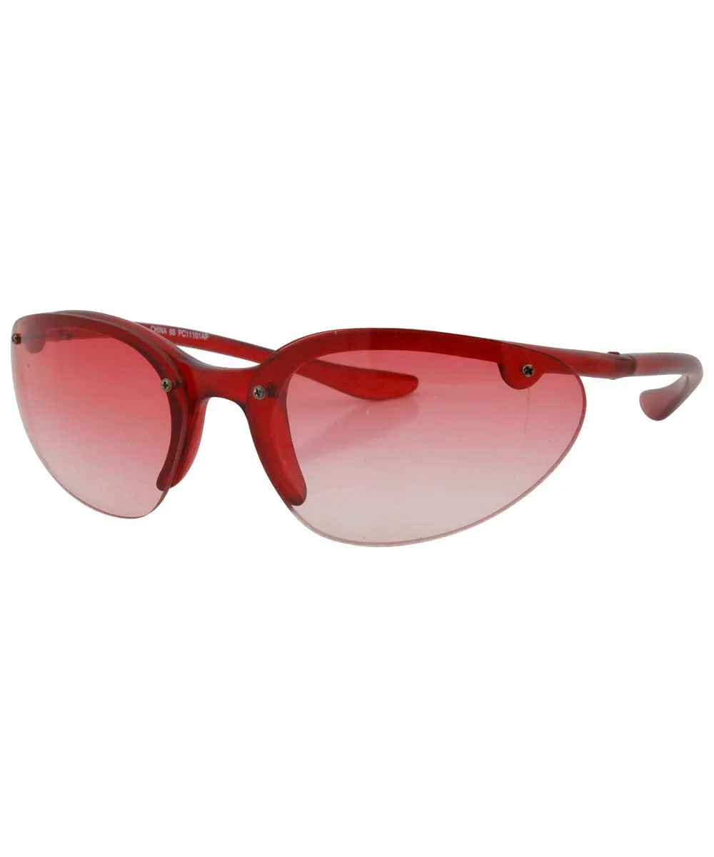 PEPPERS Red Rimless Sunglasses sold by Giant Vintage product image thumbnail 2