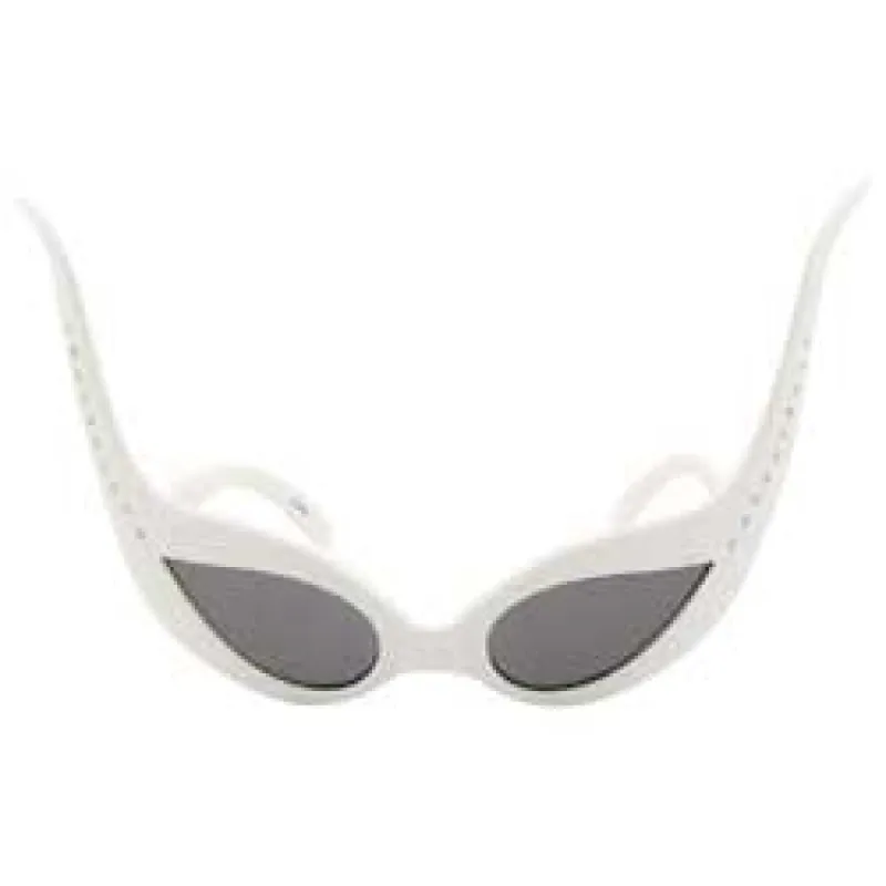 URSULA White/SD Extreme Cat-Eye Sunglasses sold by Giant Vintage