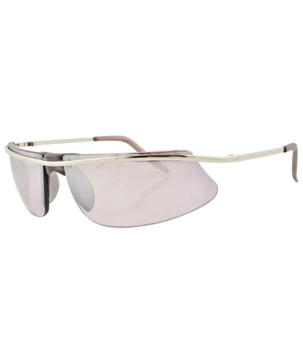 SUGARED Smoke/Flash Rimless Sunglasses sold by Giant Vintage product image thumbnail 3