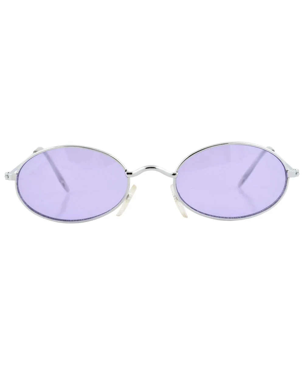 UPGRADE Silver/Purple Oval Sunglasses sold by Giant Vintage product image thumbnail 3