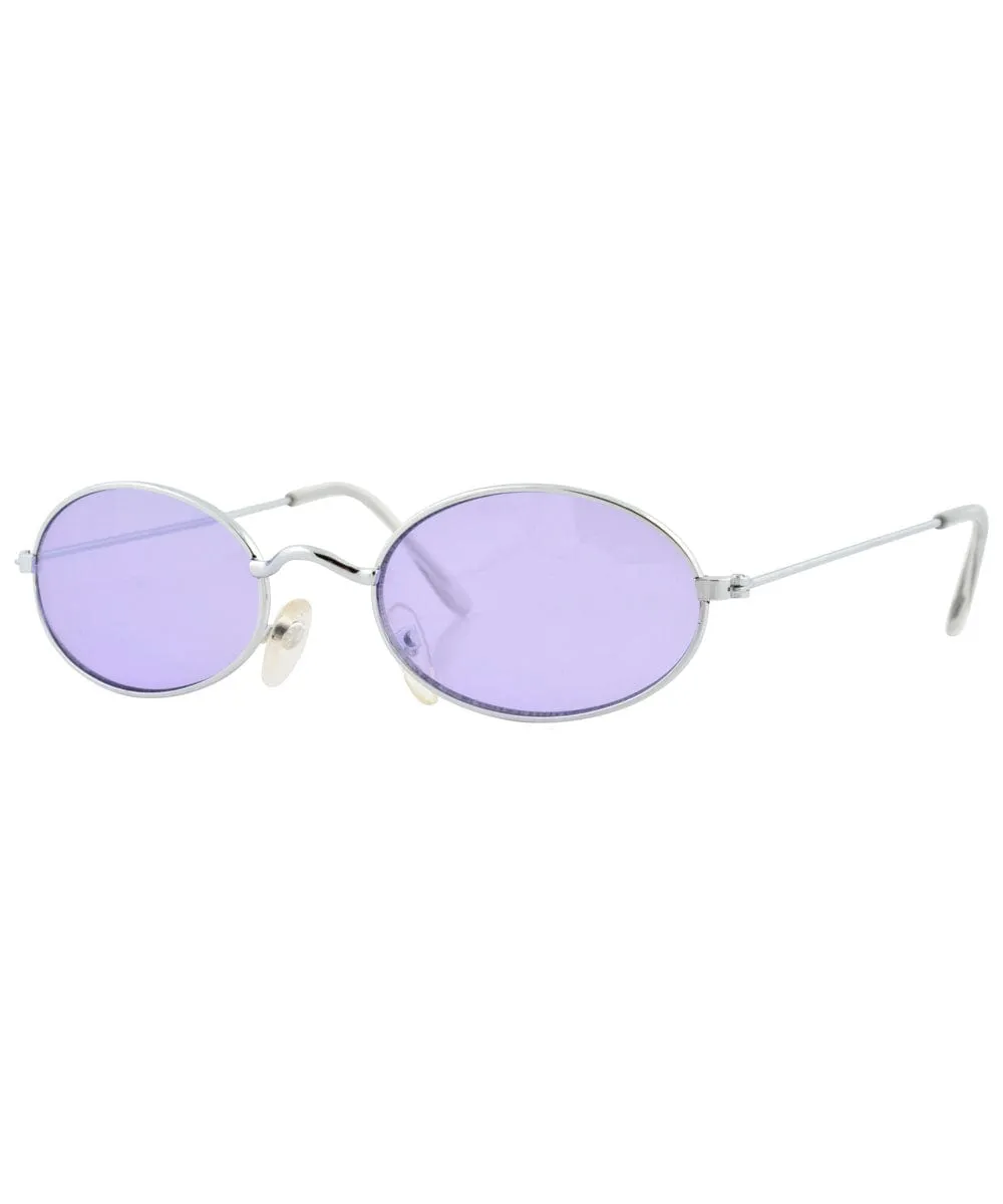 UPGRADE Silver/Purple Oval Sunglasses sold by Giant Vintage product image thumbnail 2