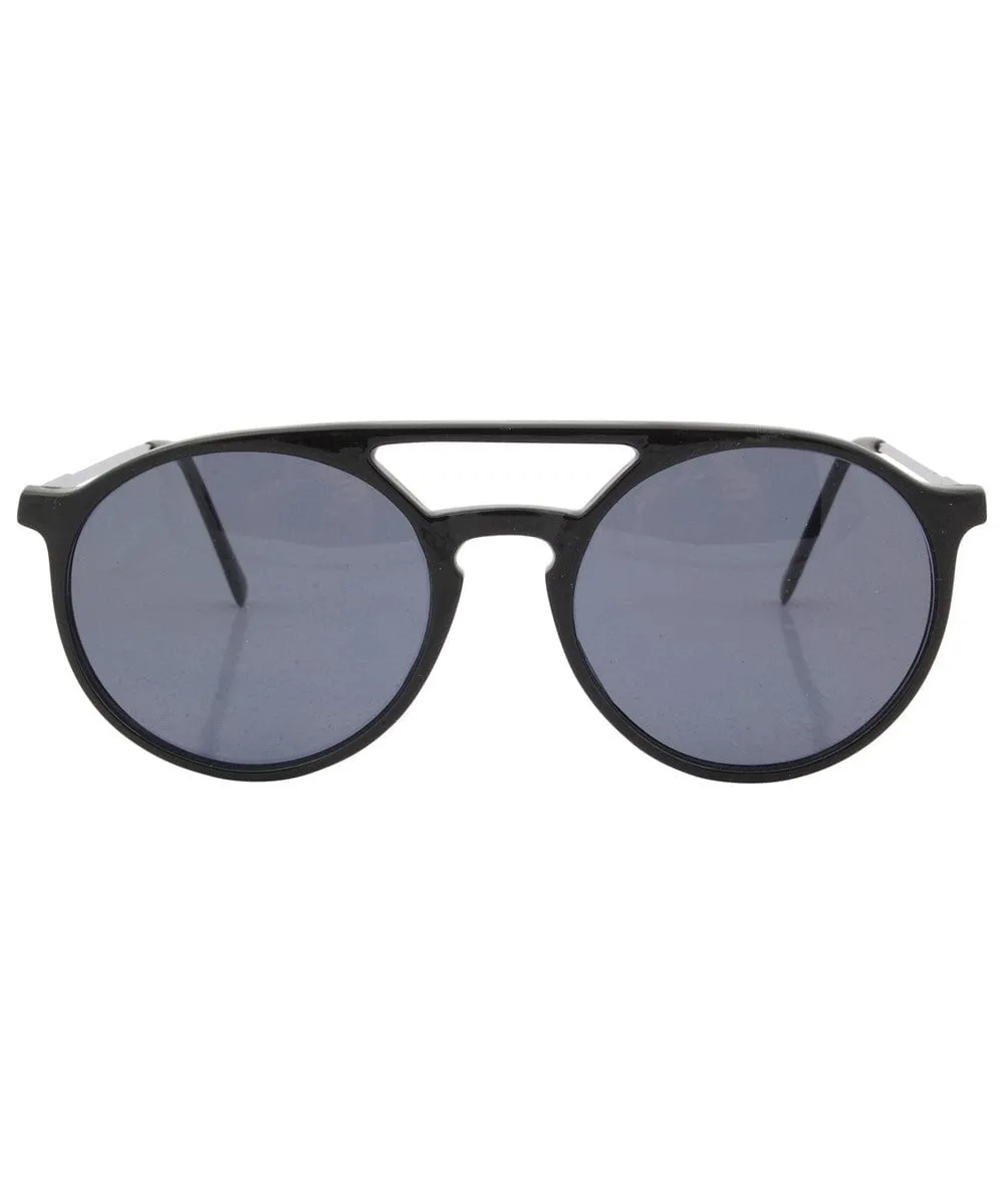 MOORE Gloss Black Classic Sunglasses sold by Giant Vintage product image thumbnail 3