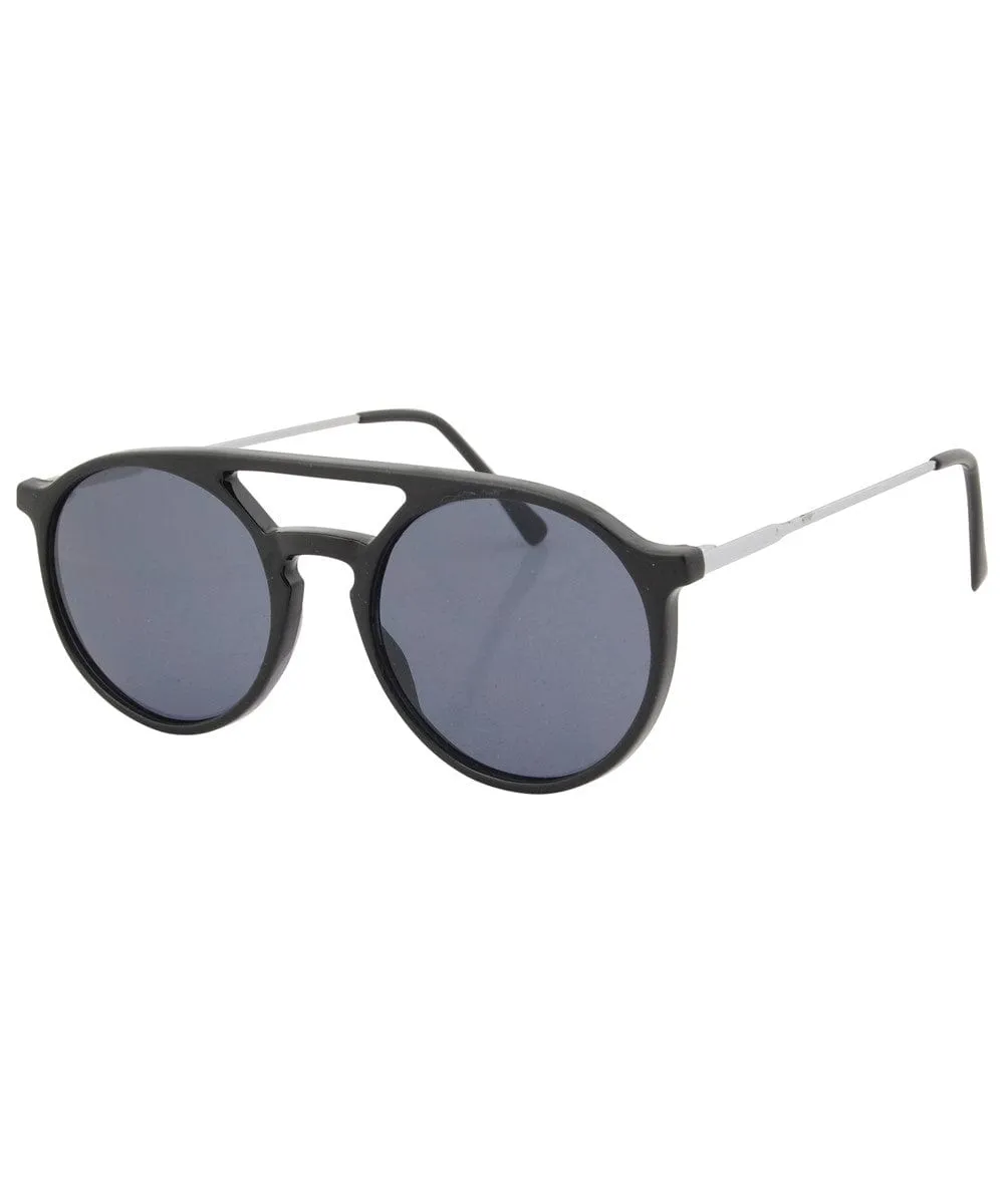MOORE Gloss Black Classic Sunglasses sold by Giant Vintage product image thumbnail 2