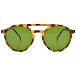 MOORE Demi/Green Round Sunglasses sold by Giant Vintage