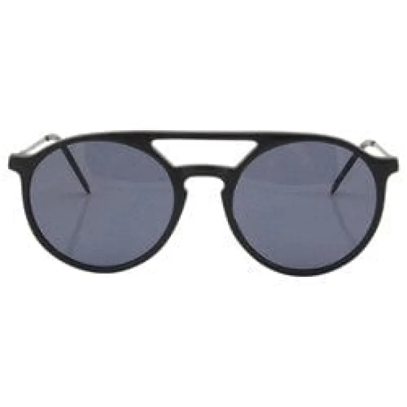 MOORE Matte Black Round Sunglasses sold by Giant Vintage