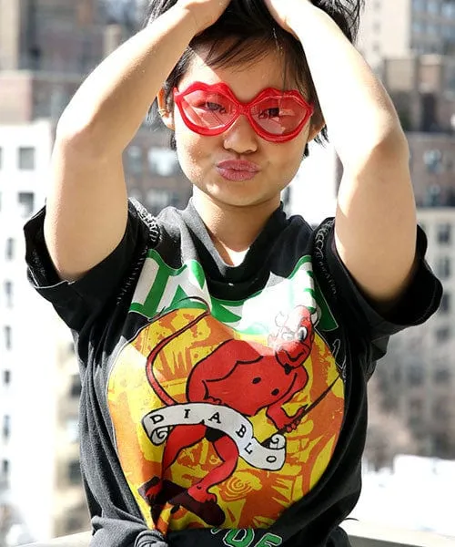 MWAH! Red/Pink Lip-Shaped Sunglasses sold by Giant Vintage product image thumbnail 4