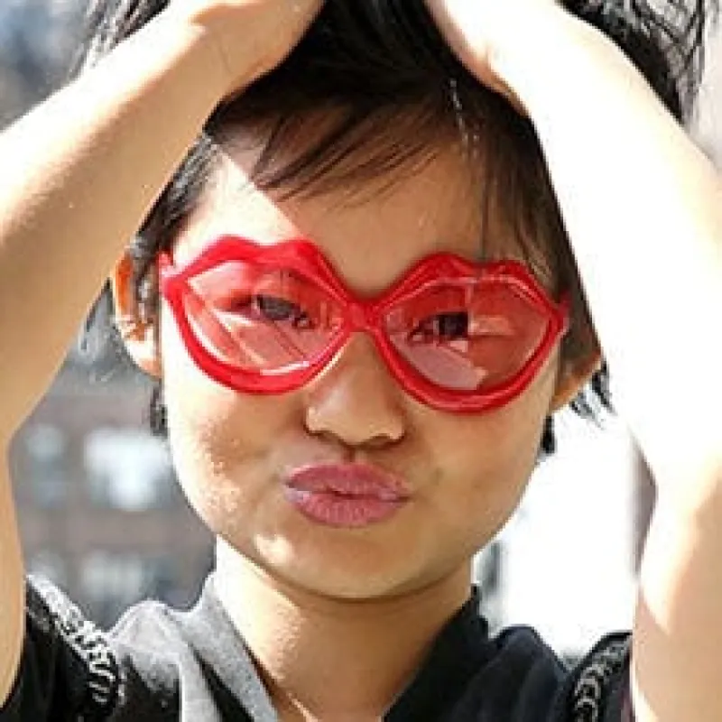 MWAH! Red/Pink Lip-Shaped Sunglasses sold by Giant Vintage
