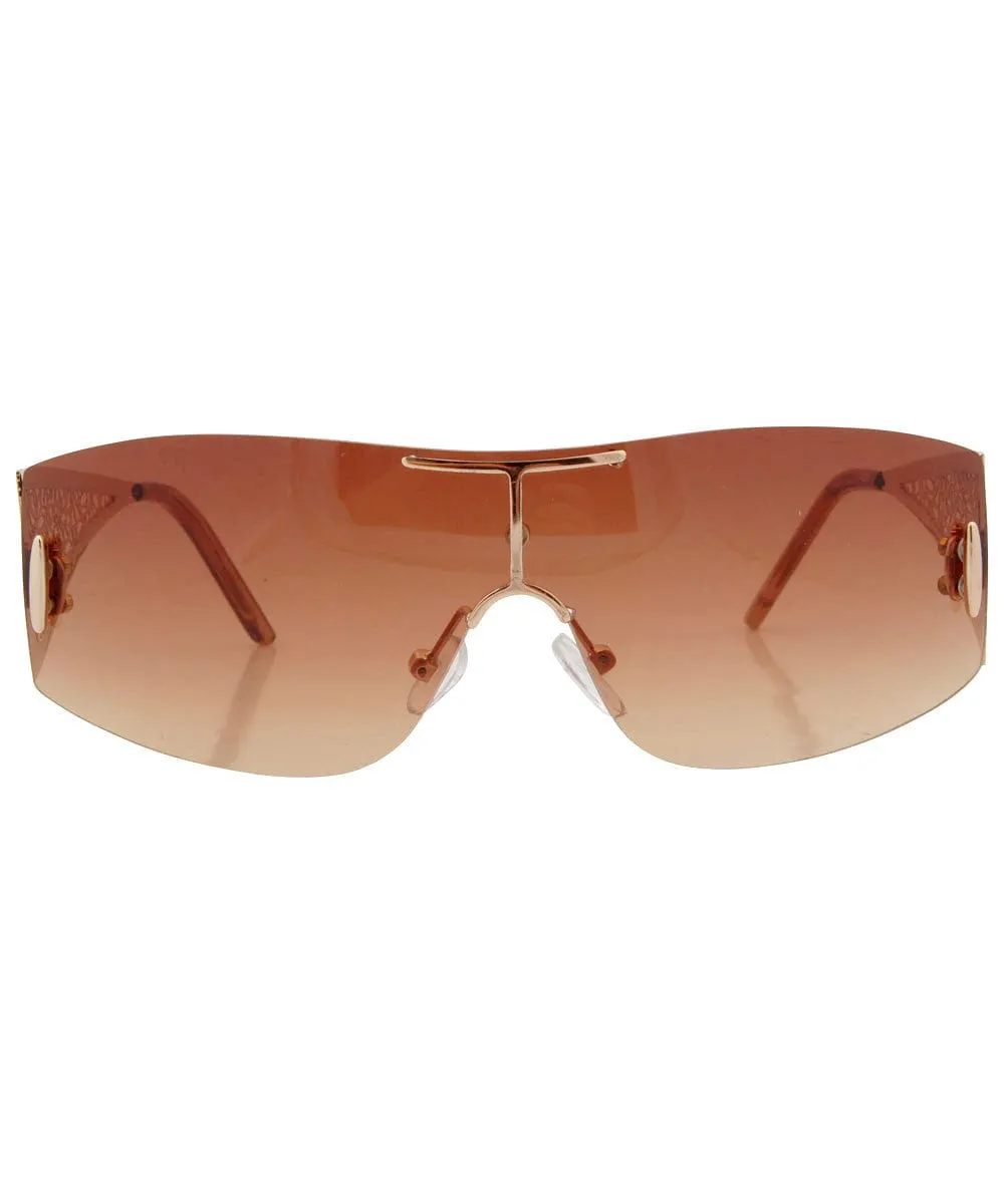 SCHMALTZ Brown Rimless Sunglasses sold by Giant Vintage product image thumbnail 2
