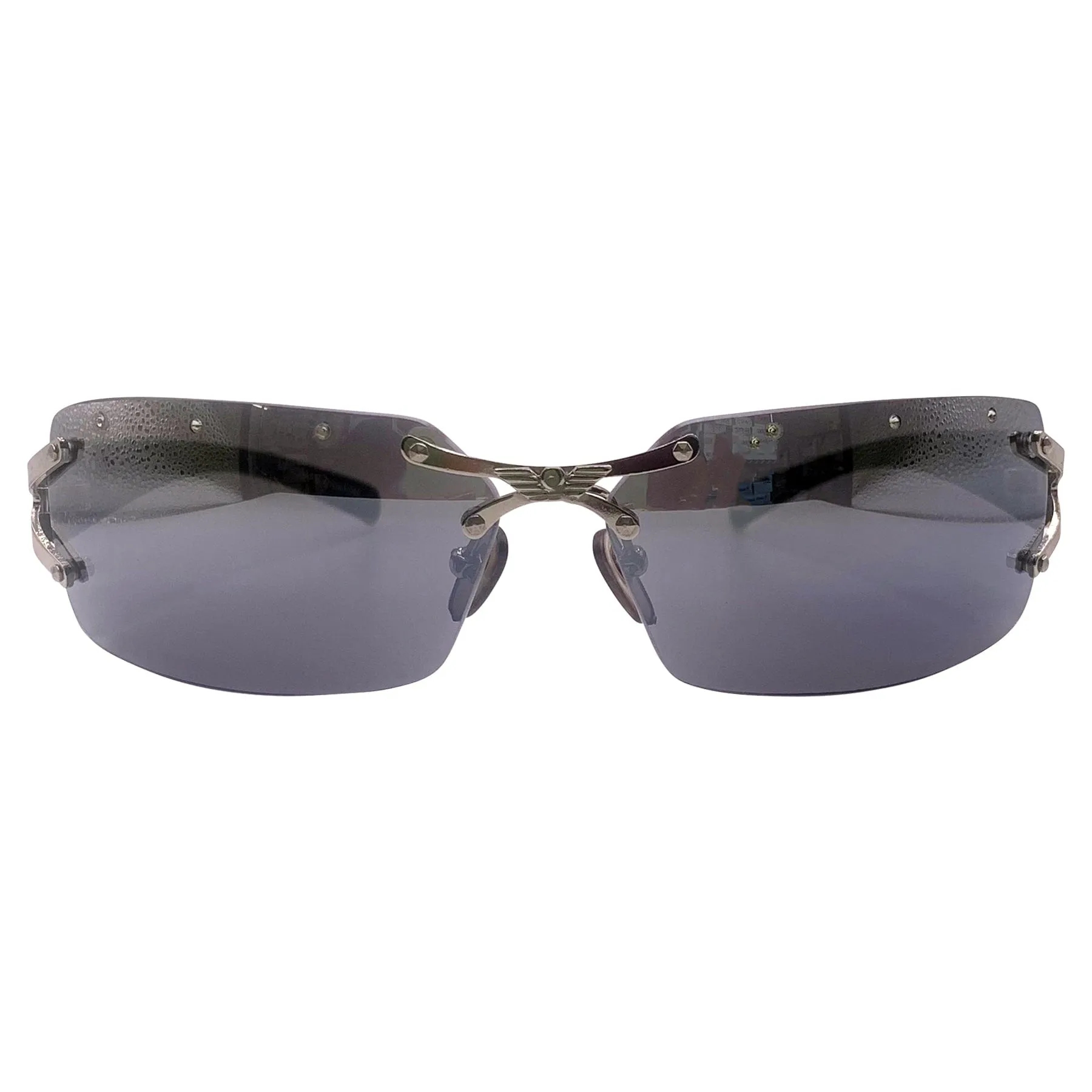 IDGAF Rimless Rhinestone Sunglasses sold by Giant Vintage product image thumbnail 3