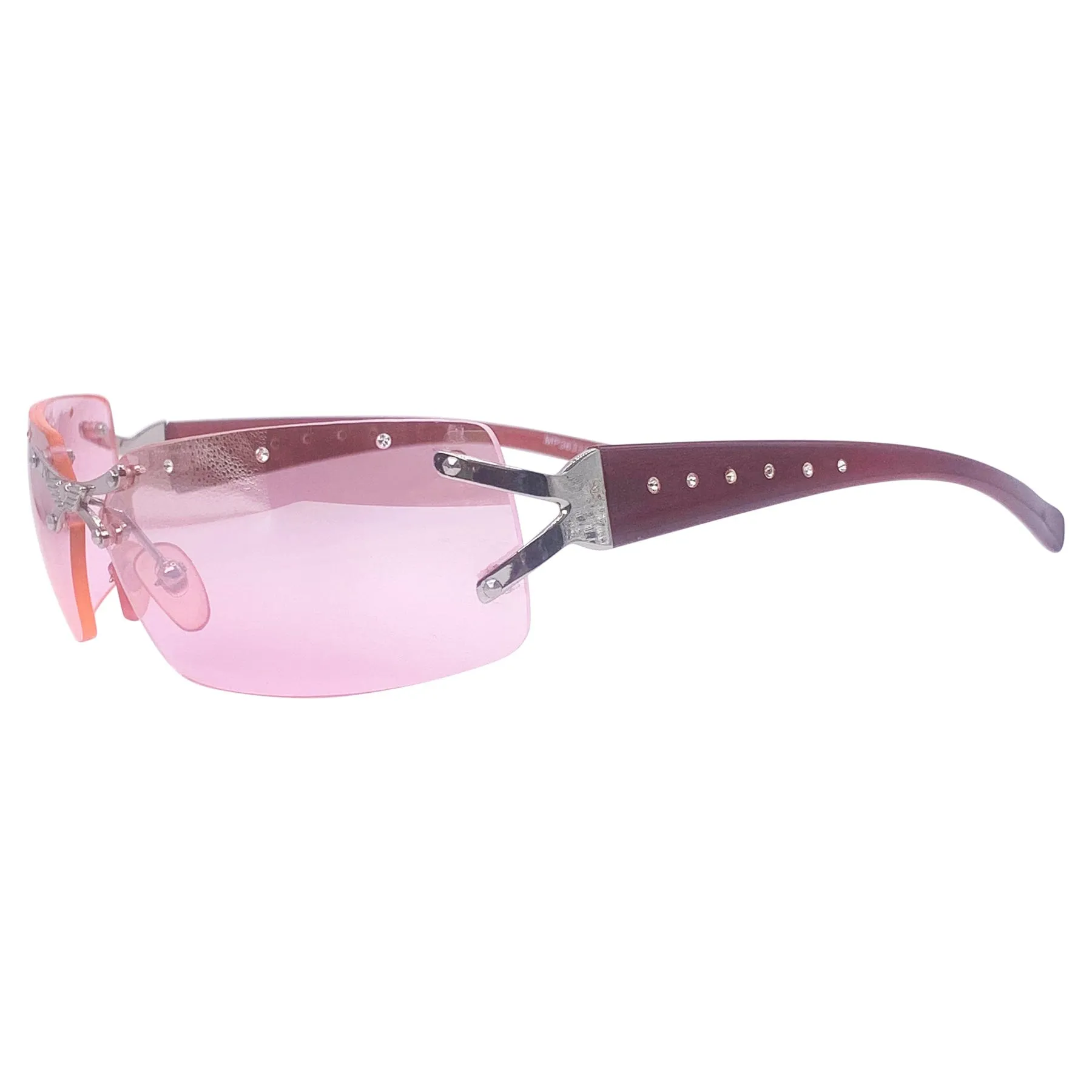 IDGAF Rimless Rhinestone Sunglasses sold by Giant Vintage product image thumbnail 2