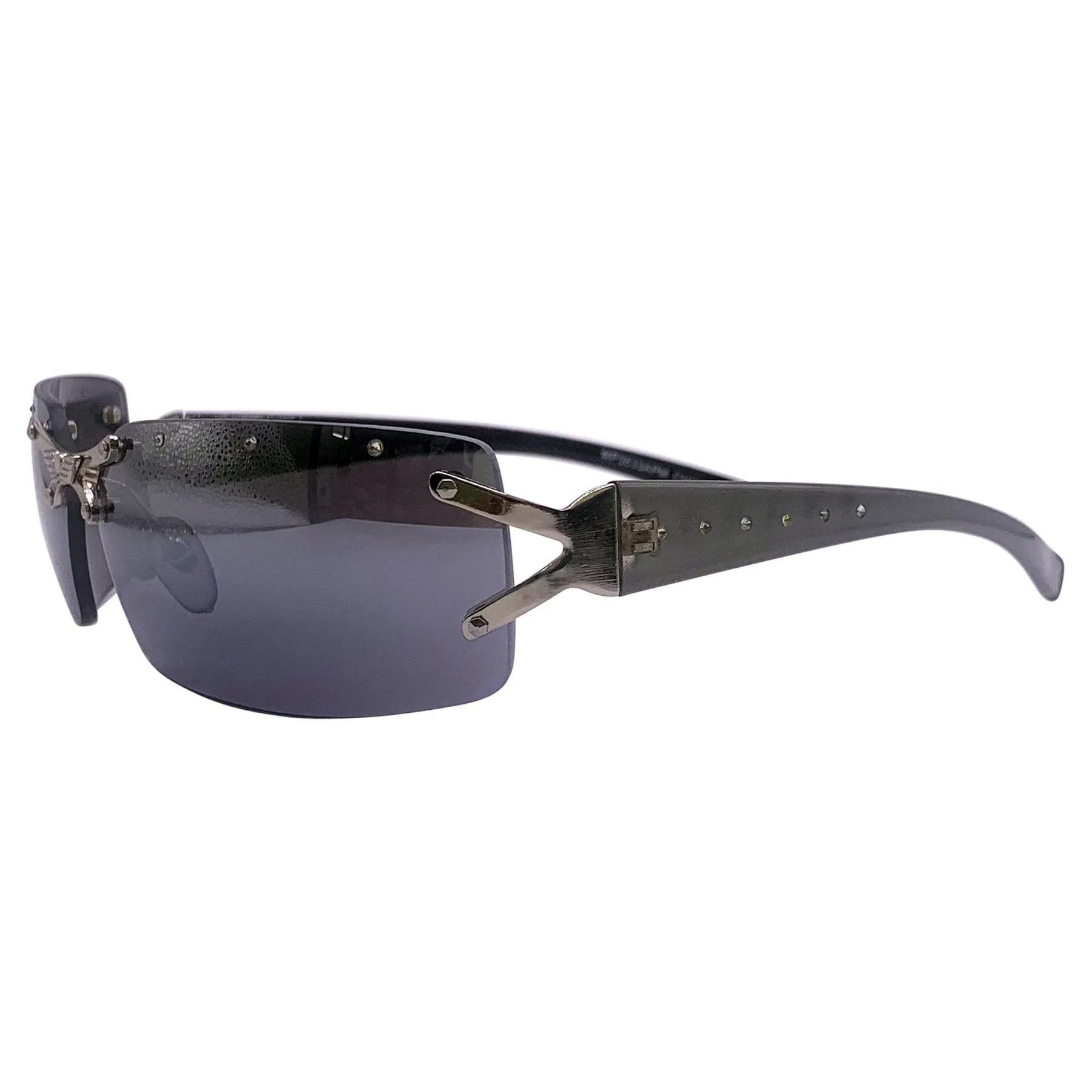 IDGAF Rimless Rhinestone Sunglasses sold by Giant Vintage product image thumbnail 4