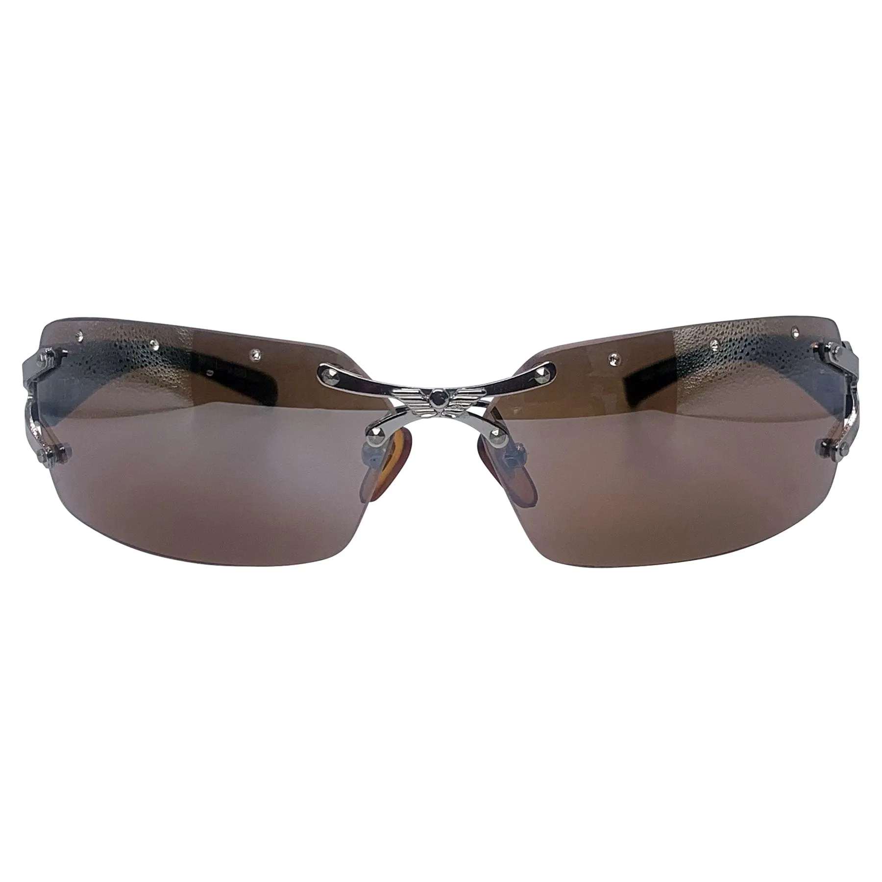 IDGAF Rimless Rhinestone Sunglasses sold by Giant Vintage product image thumbnail 5